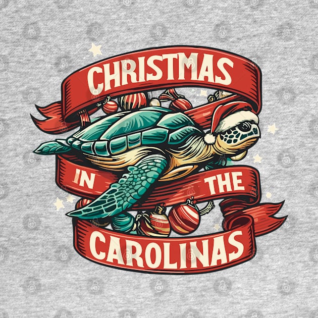 Christmas In The Carolinas Sea Turtle With Santa Hat by SubtleSplit